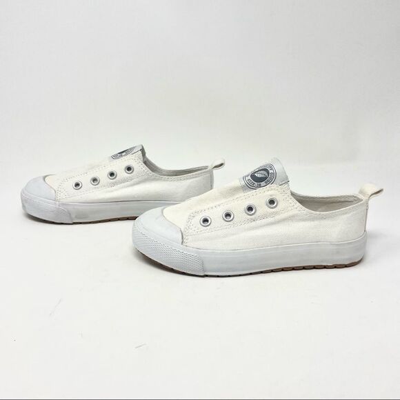 H&m Kids White Laceless Plimsolls Size 11.5 - Picture 4 of 9
